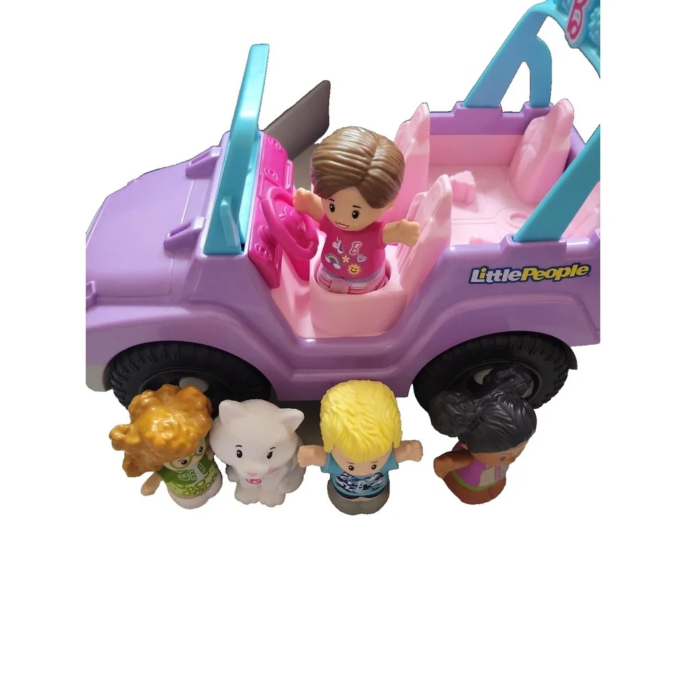 Fisher-Price Little People Barbie Beach Cruiser With some Figures Works